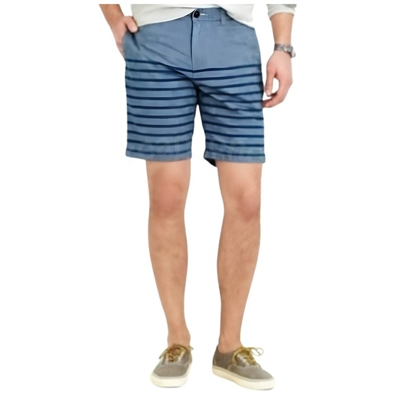 J. Crew Other - J. Crew Station Men's Stanton Indigo Striped Casual Chino Shorts Size W33
